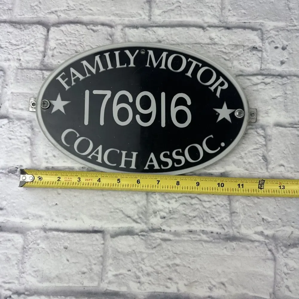 Family Motor Coach Assoc SIGN‎ Plaque Camper Mobile Trailer RV OVAL Plastic
